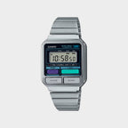 Vintage Unisex Quartz Silver Dial Digital Stainless Steel Watch D321