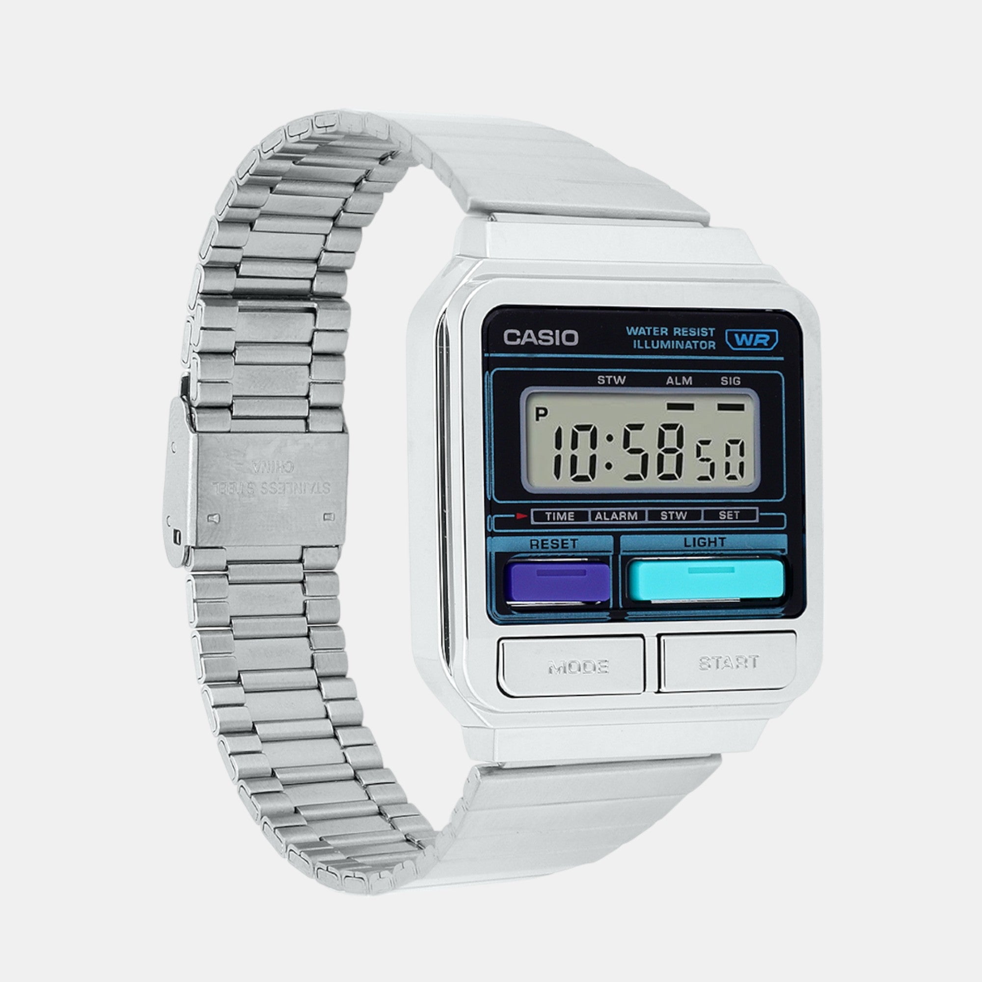 Vintage Unisex Quartz Silver Dial Digital Stainless Steel Watch D321