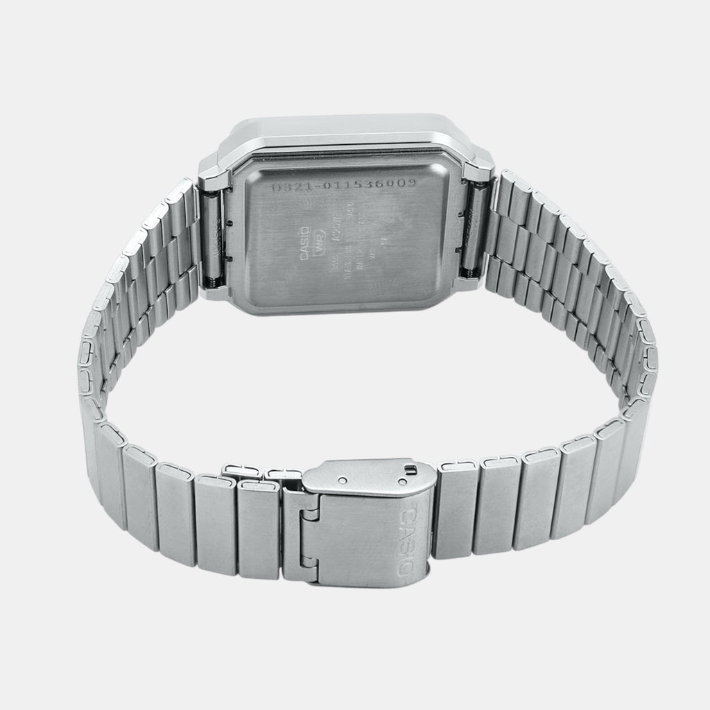 Vintage Unisex Quartz Silver Dial Digital Stainless Steel Watch D321