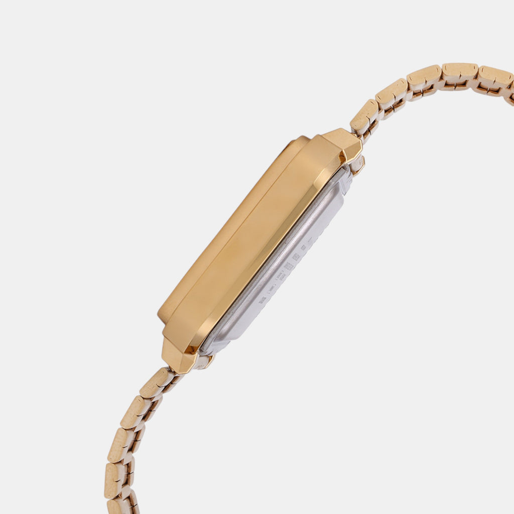 Vintage Unisex Quartz Gold Dial Digital Stainless Steel Watch D322