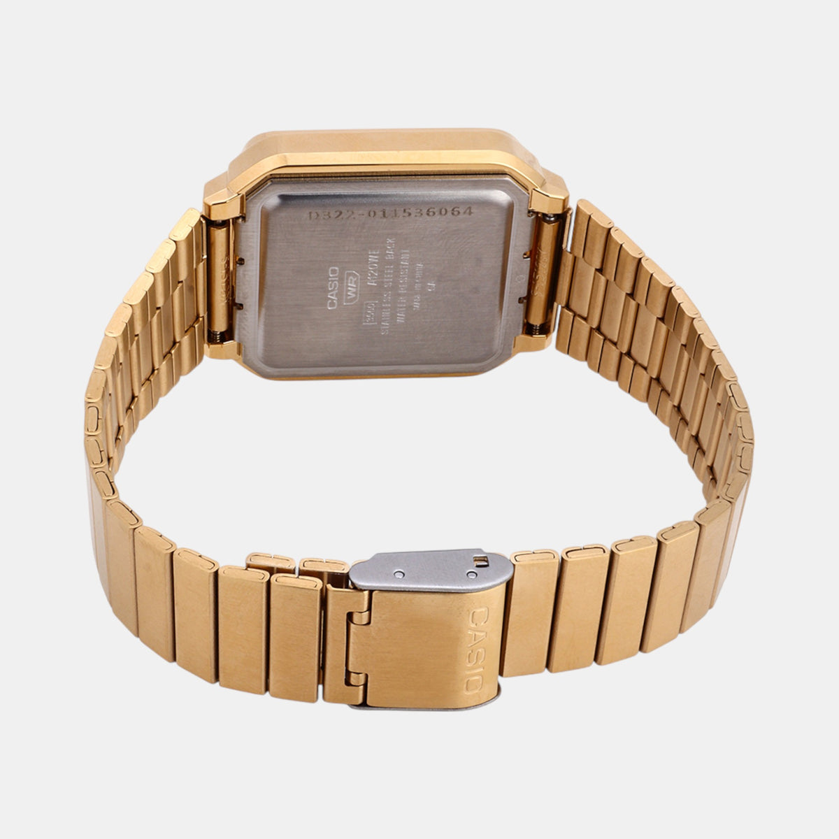 Vintage Unisex Quartz Gold Dial Digital Stainless Steel Watch D322