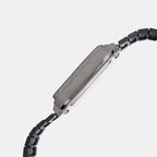 Vintage Unisex Quartz Black Dial Digital Stainless Steel Watch D323