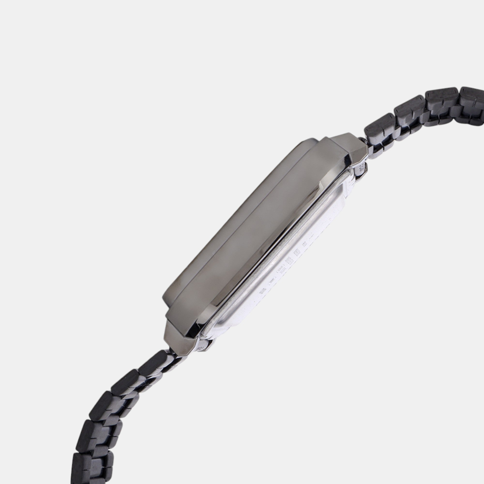 Vintage Unisex Quartz Black Dial Digital Stainless Steel Watch D323