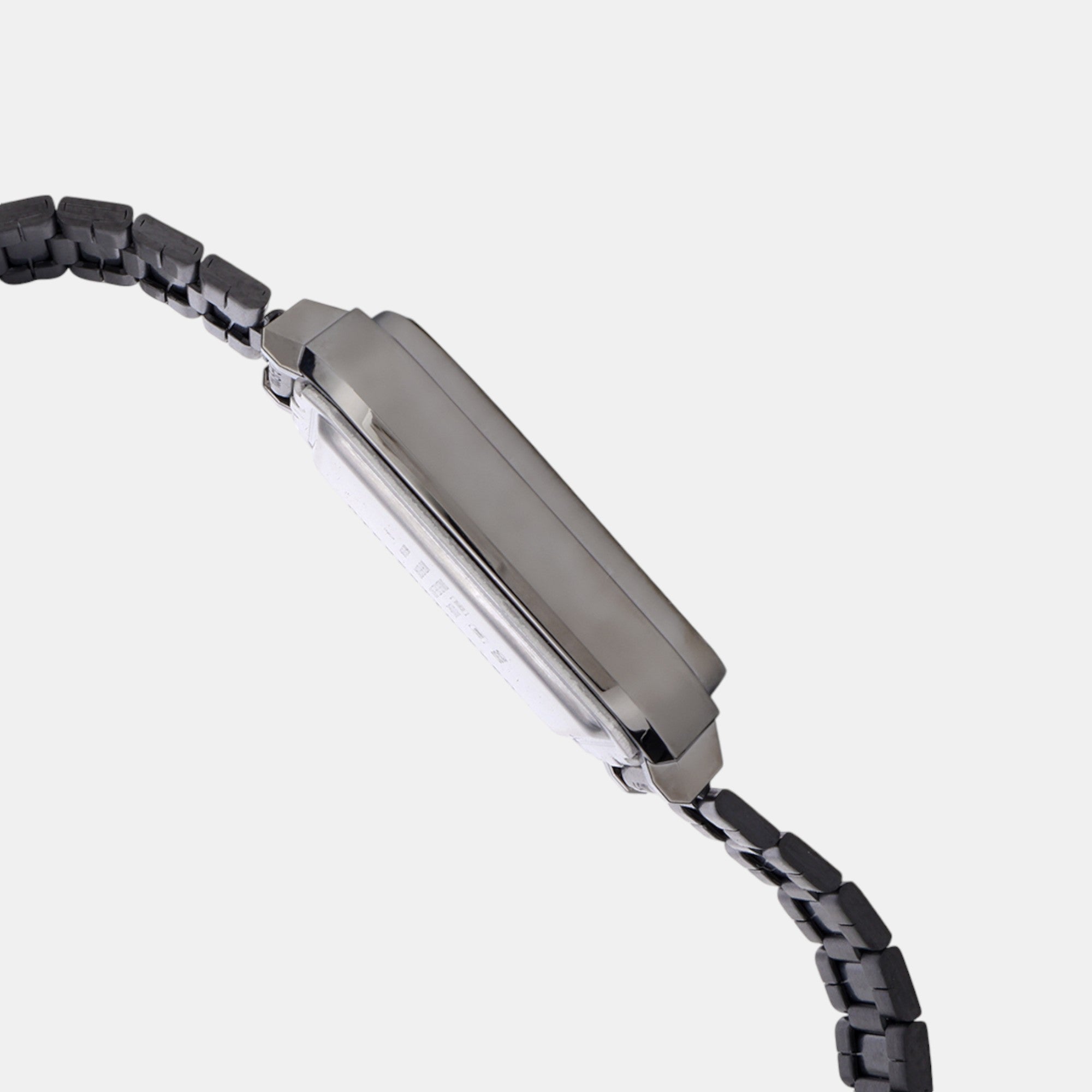 Vintage Unisex Quartz Black Dial Digital Stainless Steel Watch D323