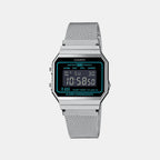 Vintage Unisex Quartz Silver Dial Digital Stainless Steel Watch D329