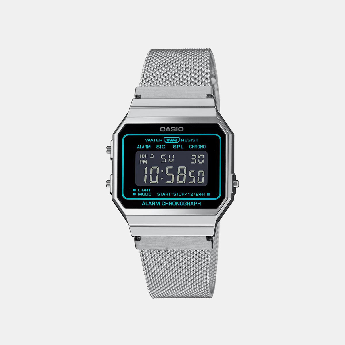 Vintage Unisex Quartz Silver Dial Digital Mesh Watch D329