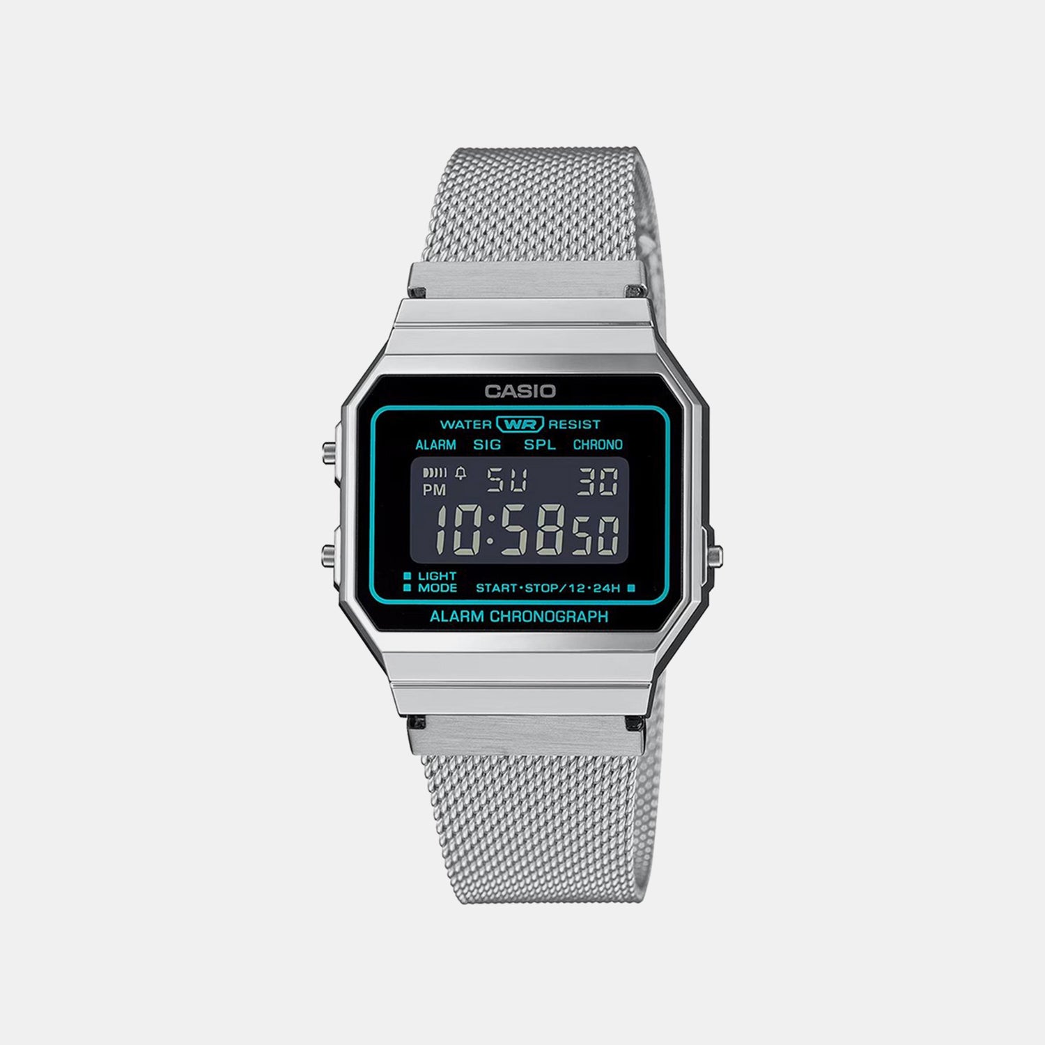 Vintage Unisex Quartz Silver Dial Digital Stainless Steel Watch D329