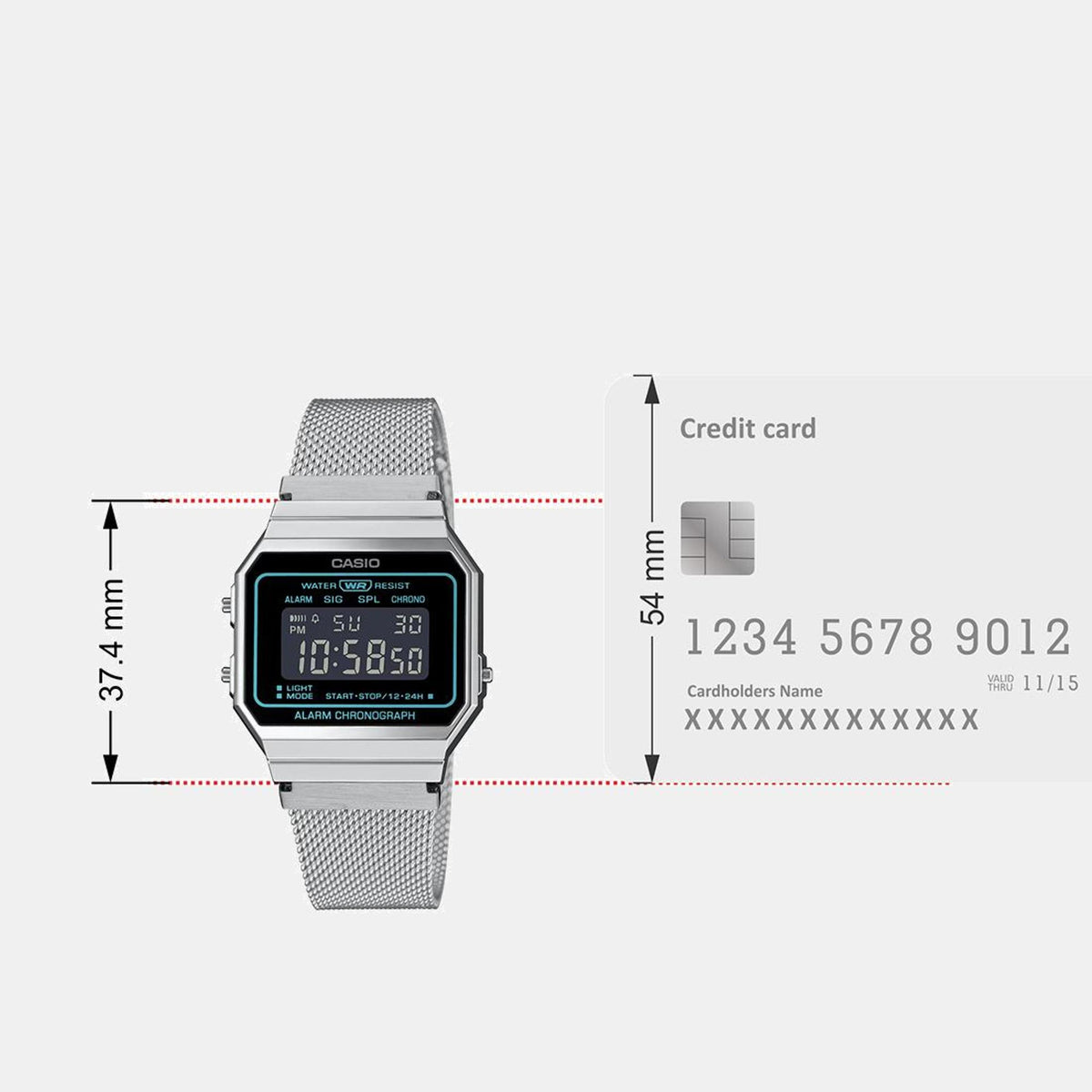 Vintage Unisex Quartz Silver Dial Digital Mesh Watch D329
