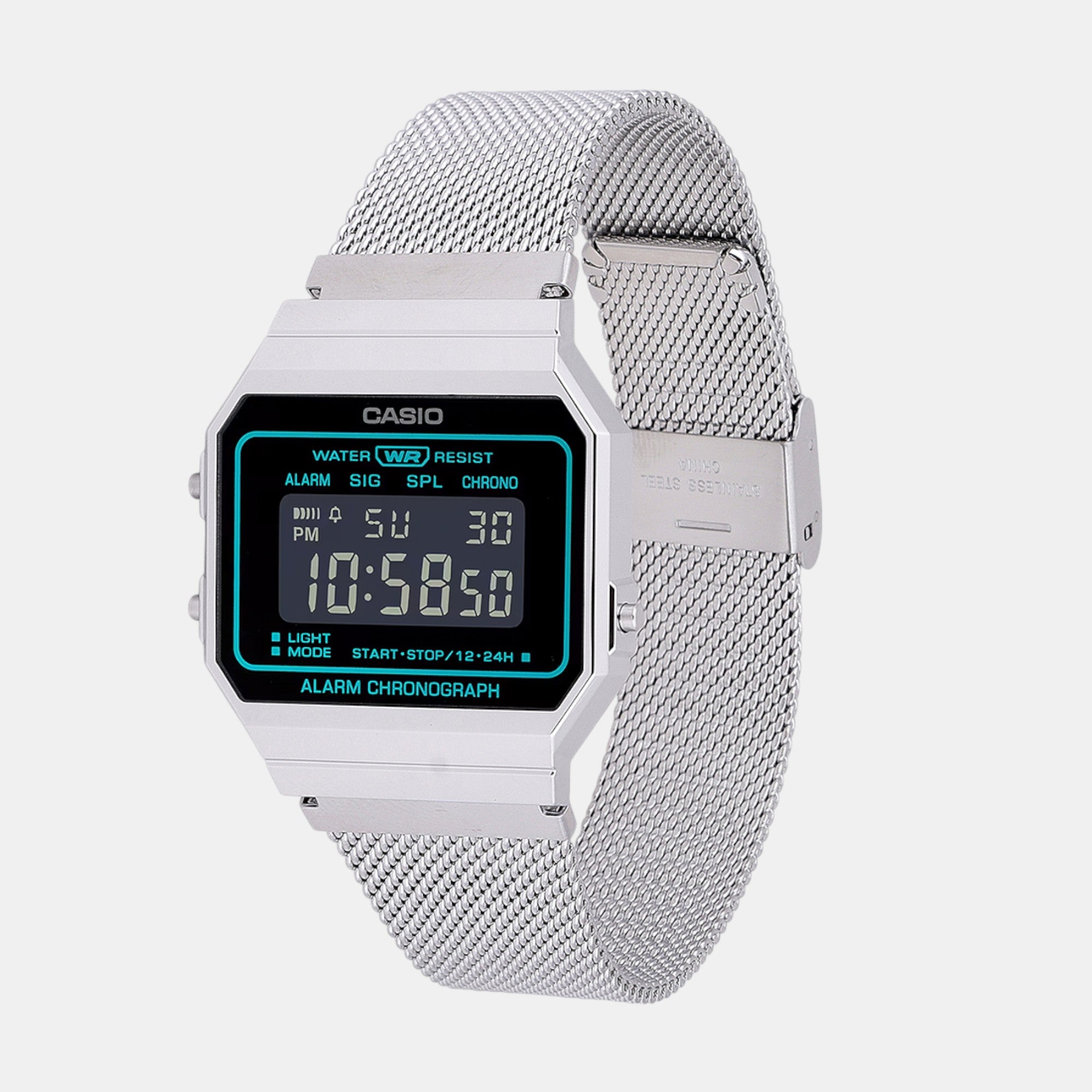 Vintage Unisex Quartz Black Dial Digital Mesh Watch D329