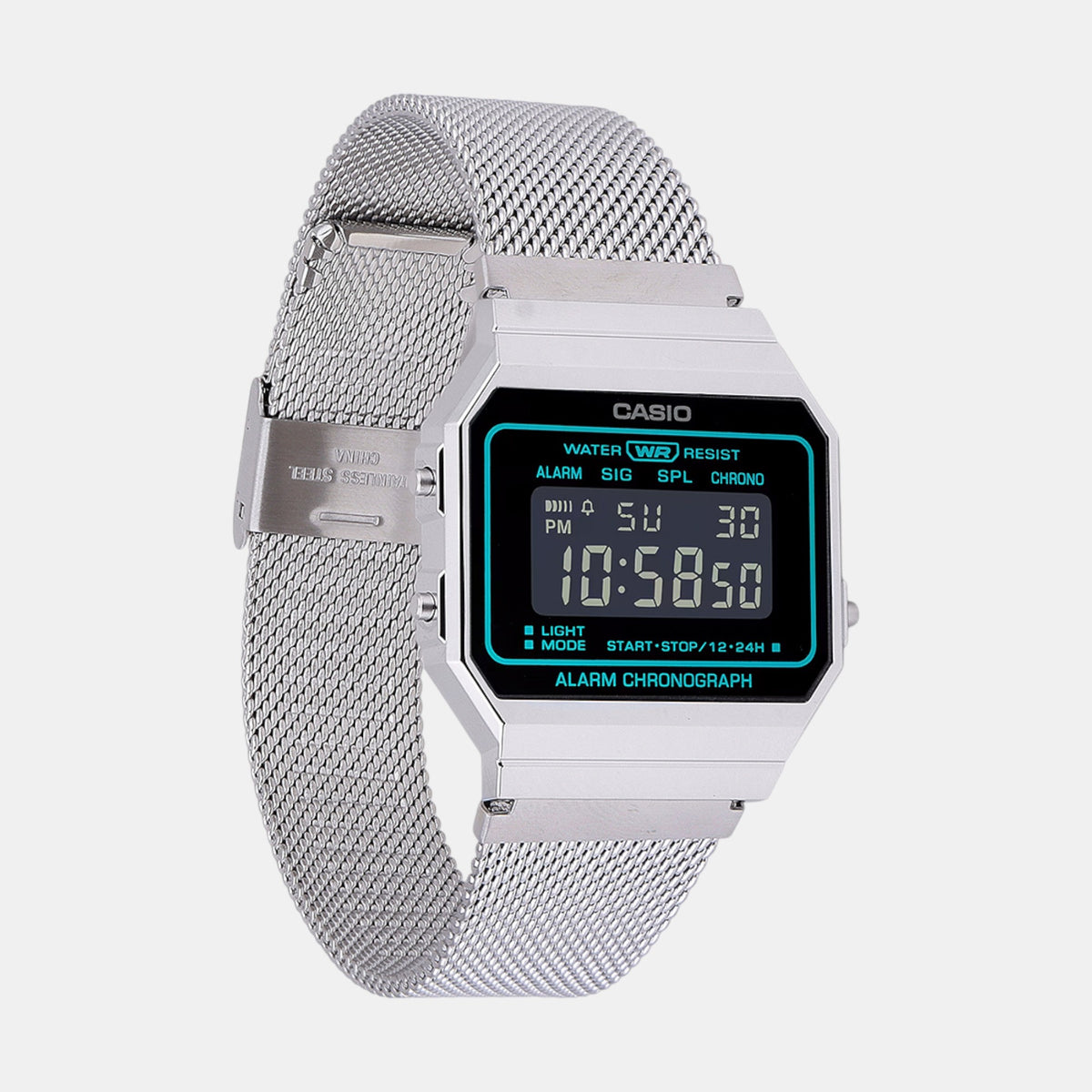 Vintage Unisex Quartz Silver Dial Digital Mesh Watch D329