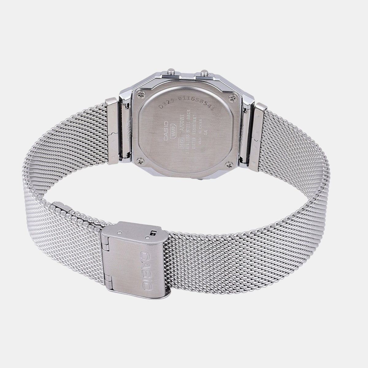 Vintage Unisex Quartz Silver Dial Digital Mesh Watch D329