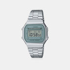 Vintage Unisex Quartz Grey Dial Digital Stainless Steel Watch D330