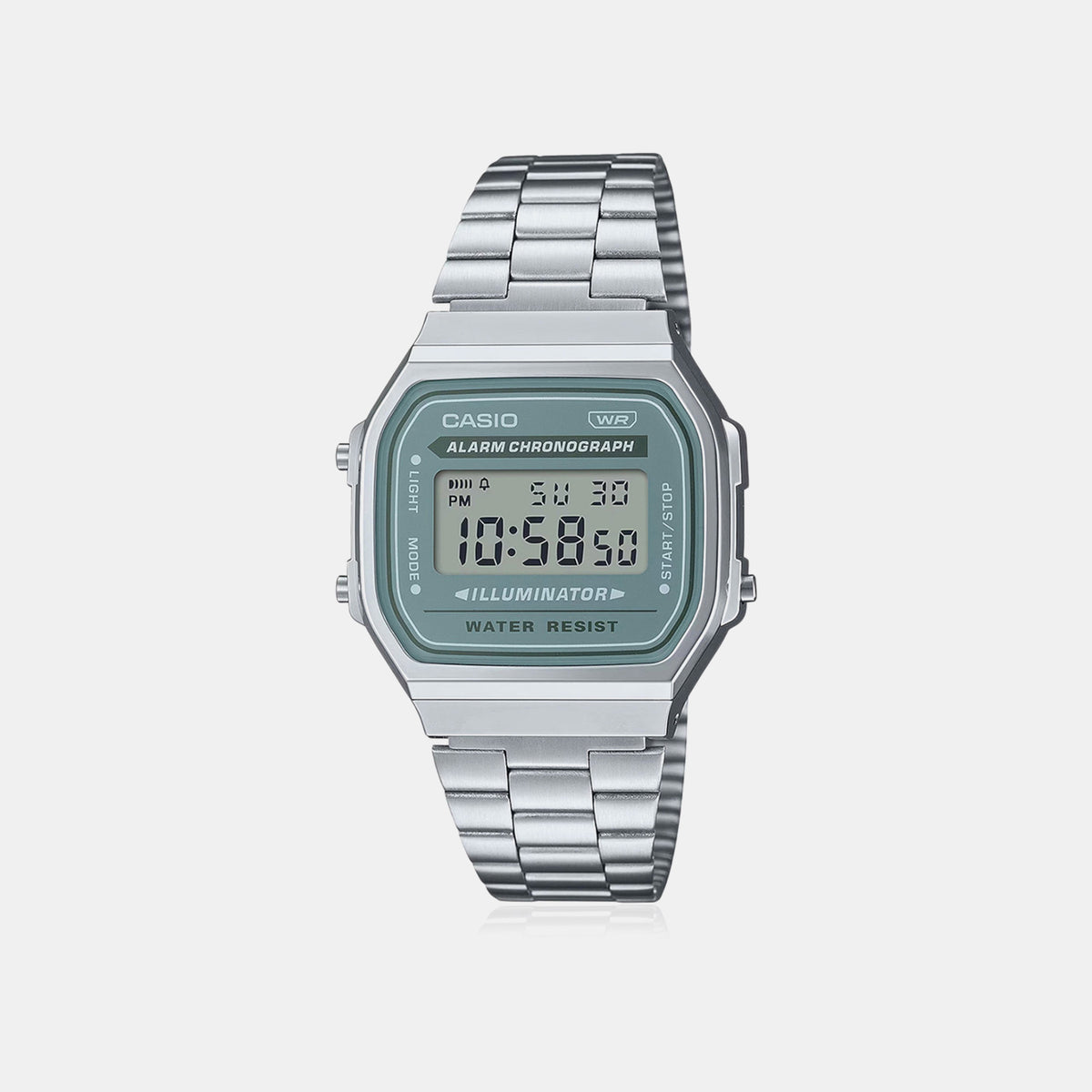 Vintage Unisex Quartz Grey Dial Digital Stainless Steel Watch D330