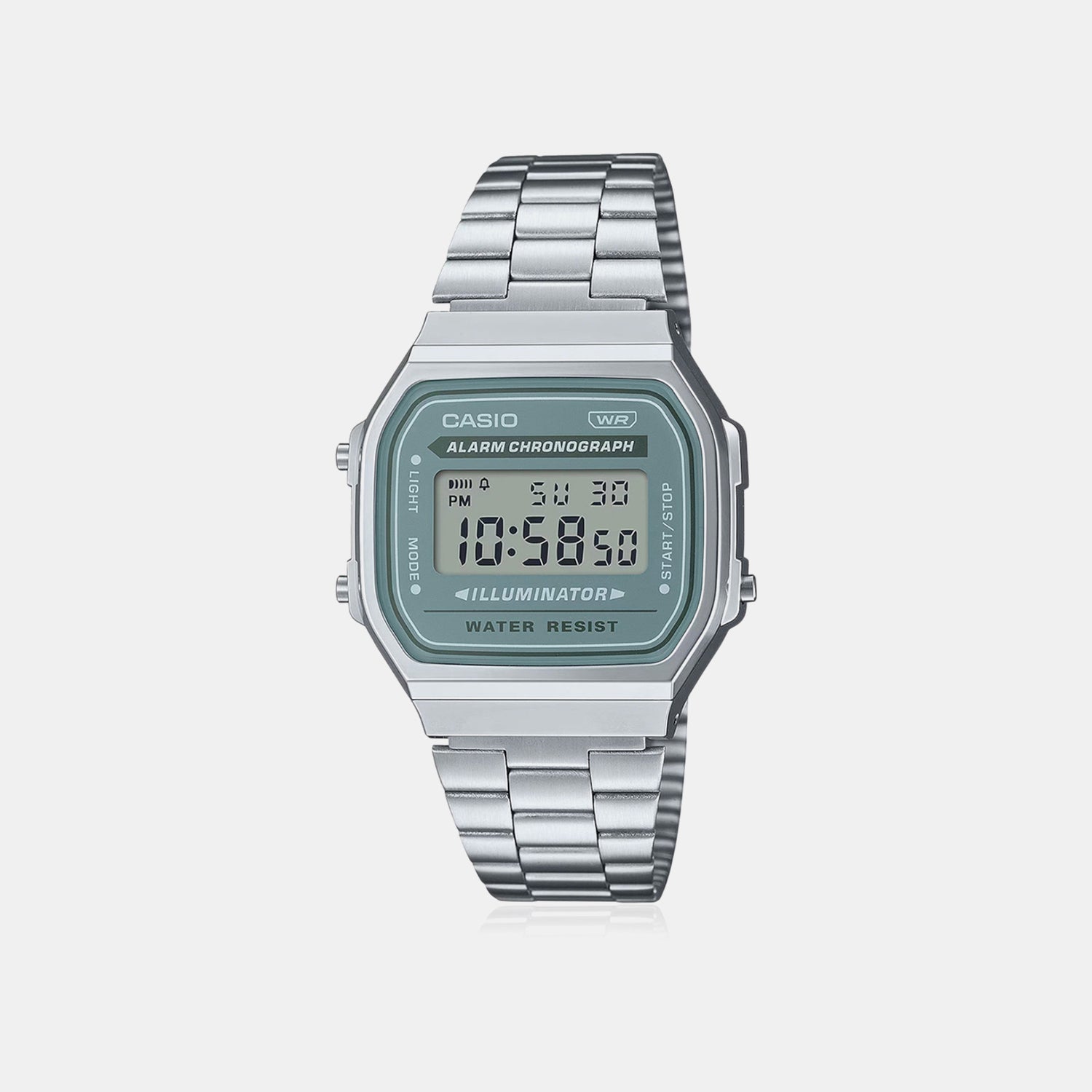 Vintage Unisex Quartz Grey Dial Digital Stainless Steel Watch D330