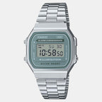 Vintage Unisex Quartz Grey Dial Digital Stainless Steel Watch D330