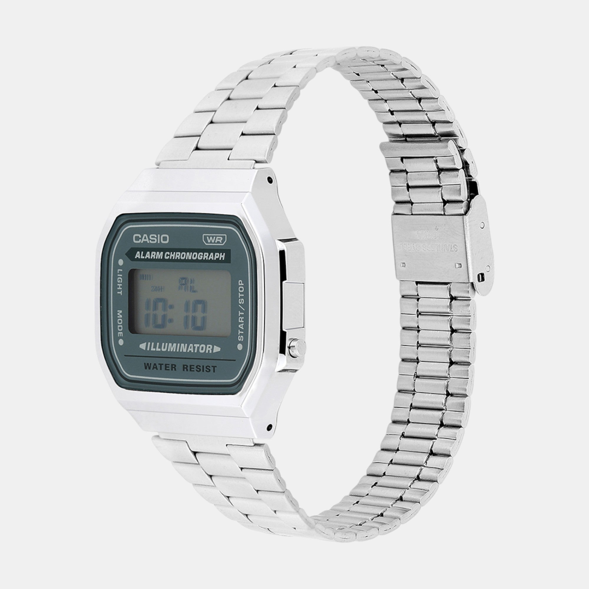 Vintage Unisex Quartz Grey Dial Digital Stainless Steel Watch D330