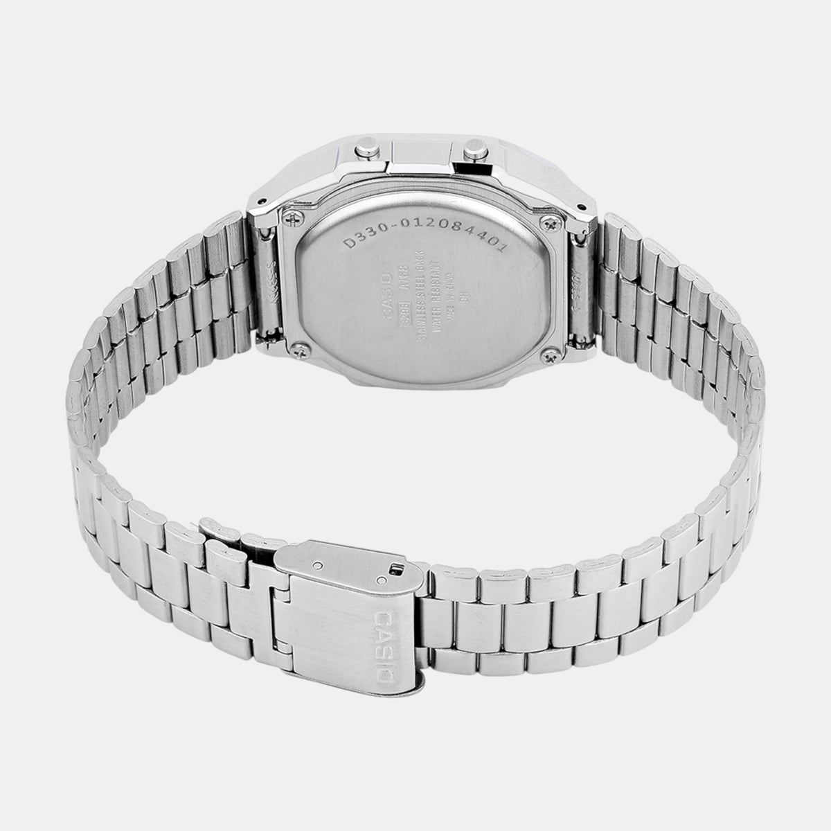 Vintage Unisex Quartz Grey Dial Digital Stainless Steel Watch D330