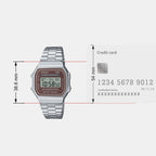 Vintage Unisex Quartz Brown Dial Digital Stainless Steel Watch D331
