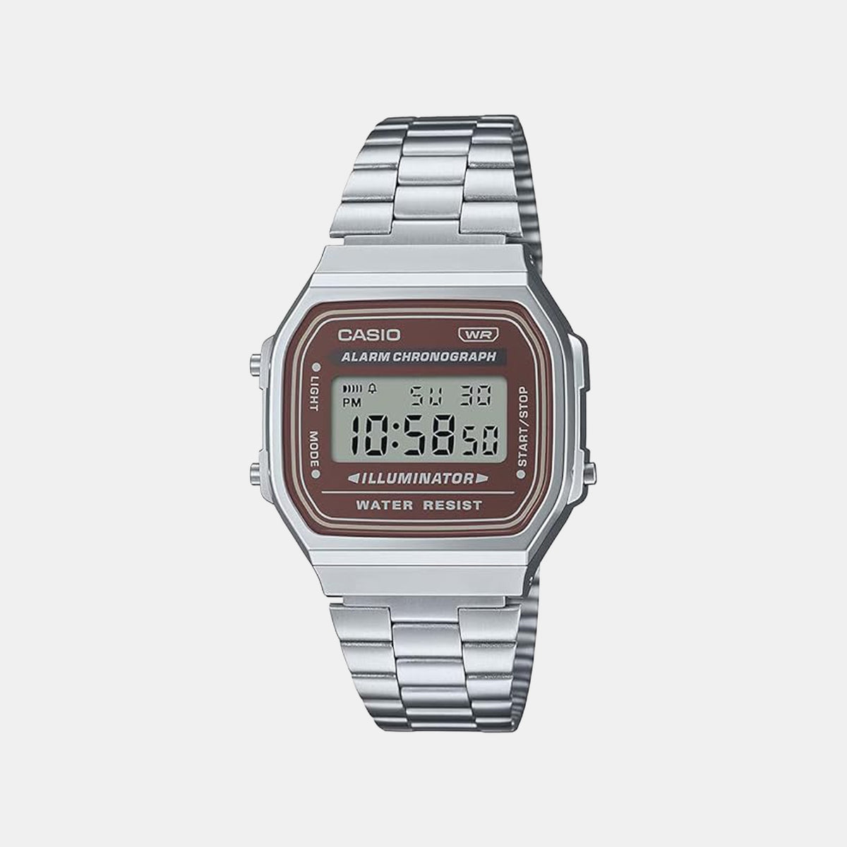 Vintage Unisex Quartz Brown Dial Digital Stainless Steel Watch D331