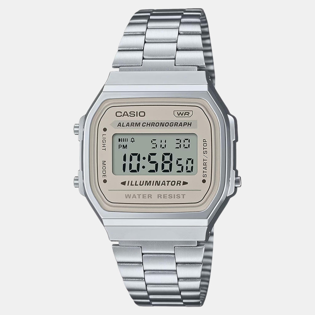 Vintage Unisex Quartz Light Brown Dial Digital Stainless Steel Watch D332