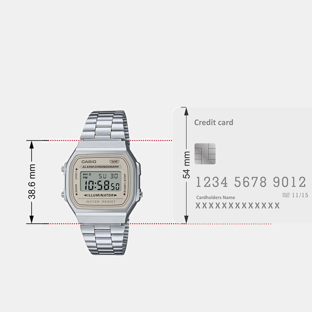 Vintage Unisex Quartz Light Brown Dial Digital Stainless Steel Watch D332