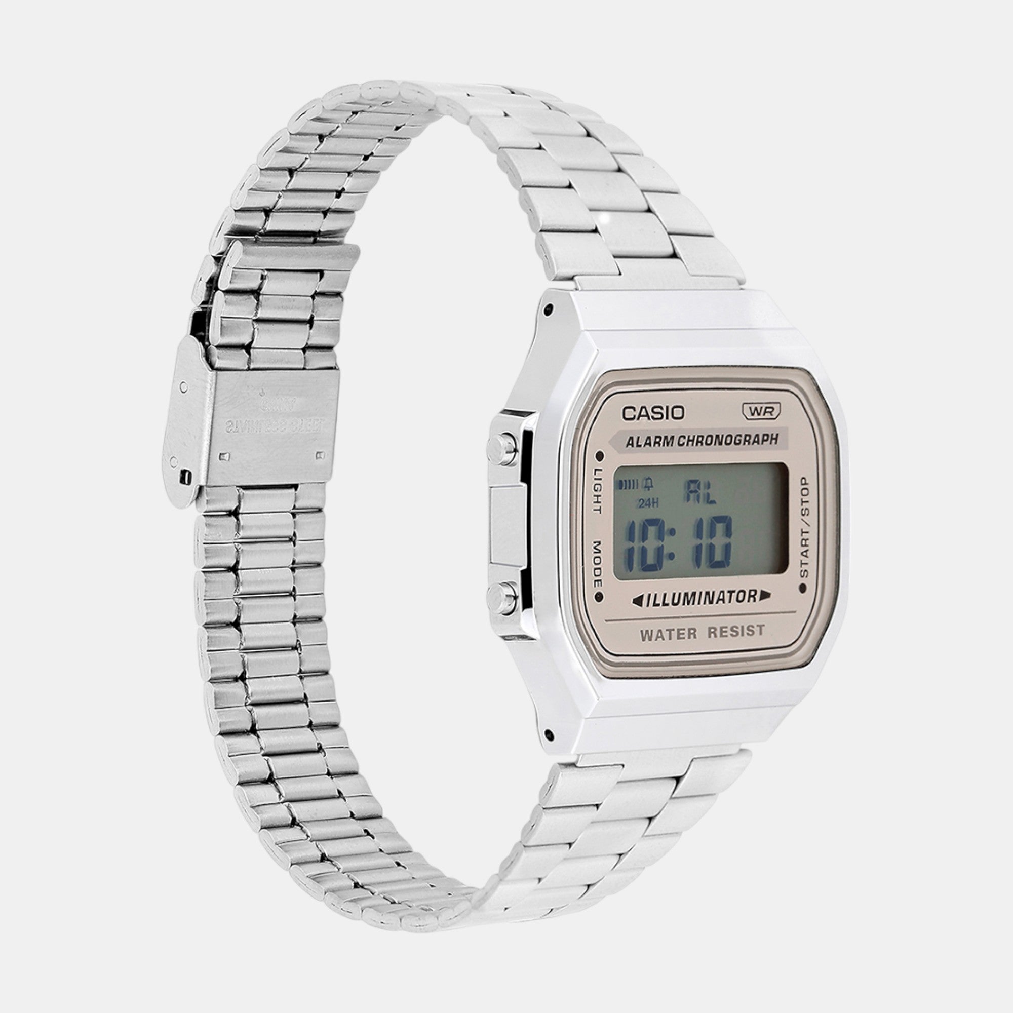 Vintage Unisex Quartz Light Brown Dial Digital Stainless Steel Watch D332