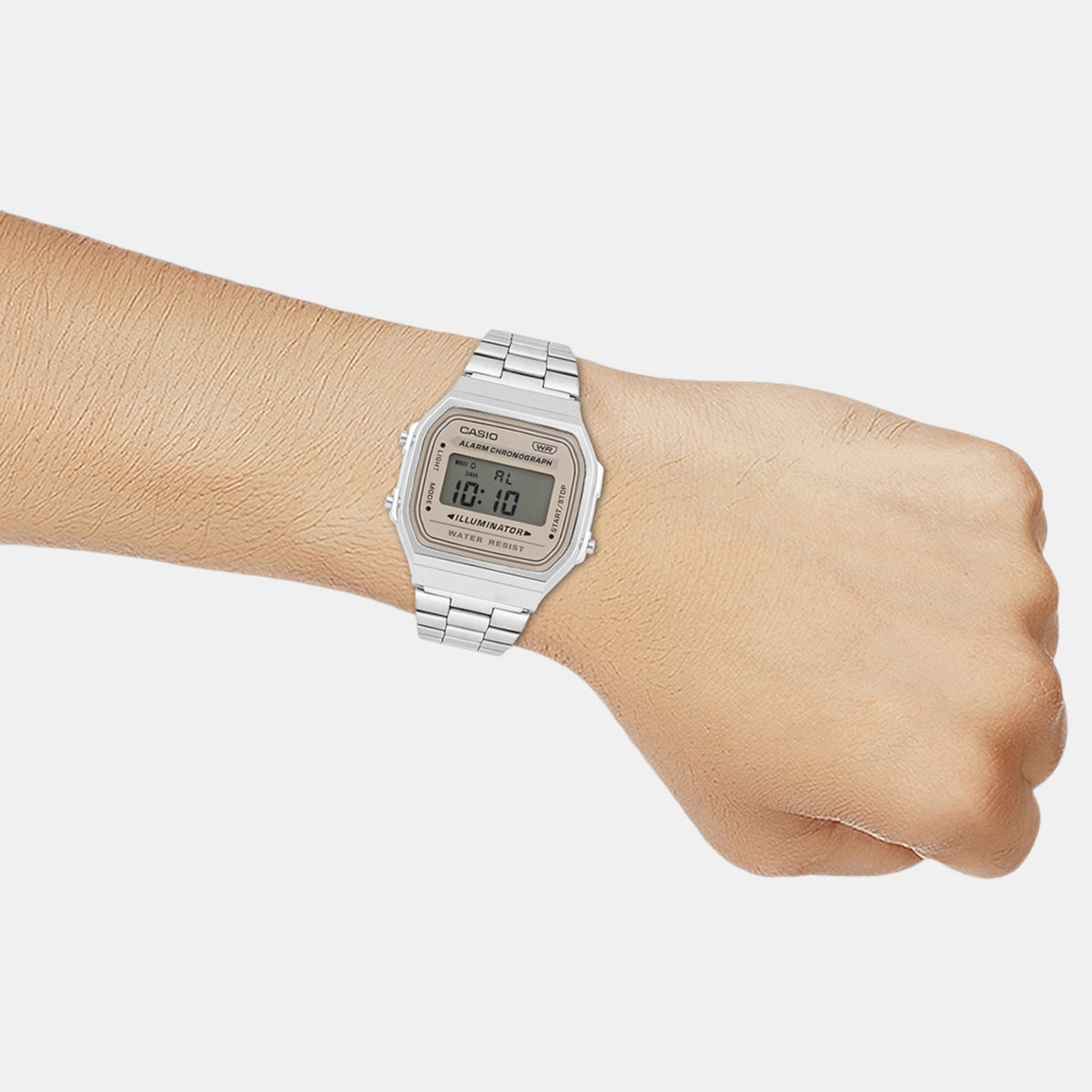 Vintage Unisex Quartz Brown Dial Digital Stainless Steel Watch D332
