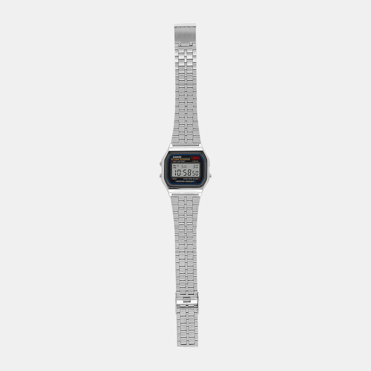 Vintage Unisex Quartz Black Dial Digital Stainless Steel Watch D338
