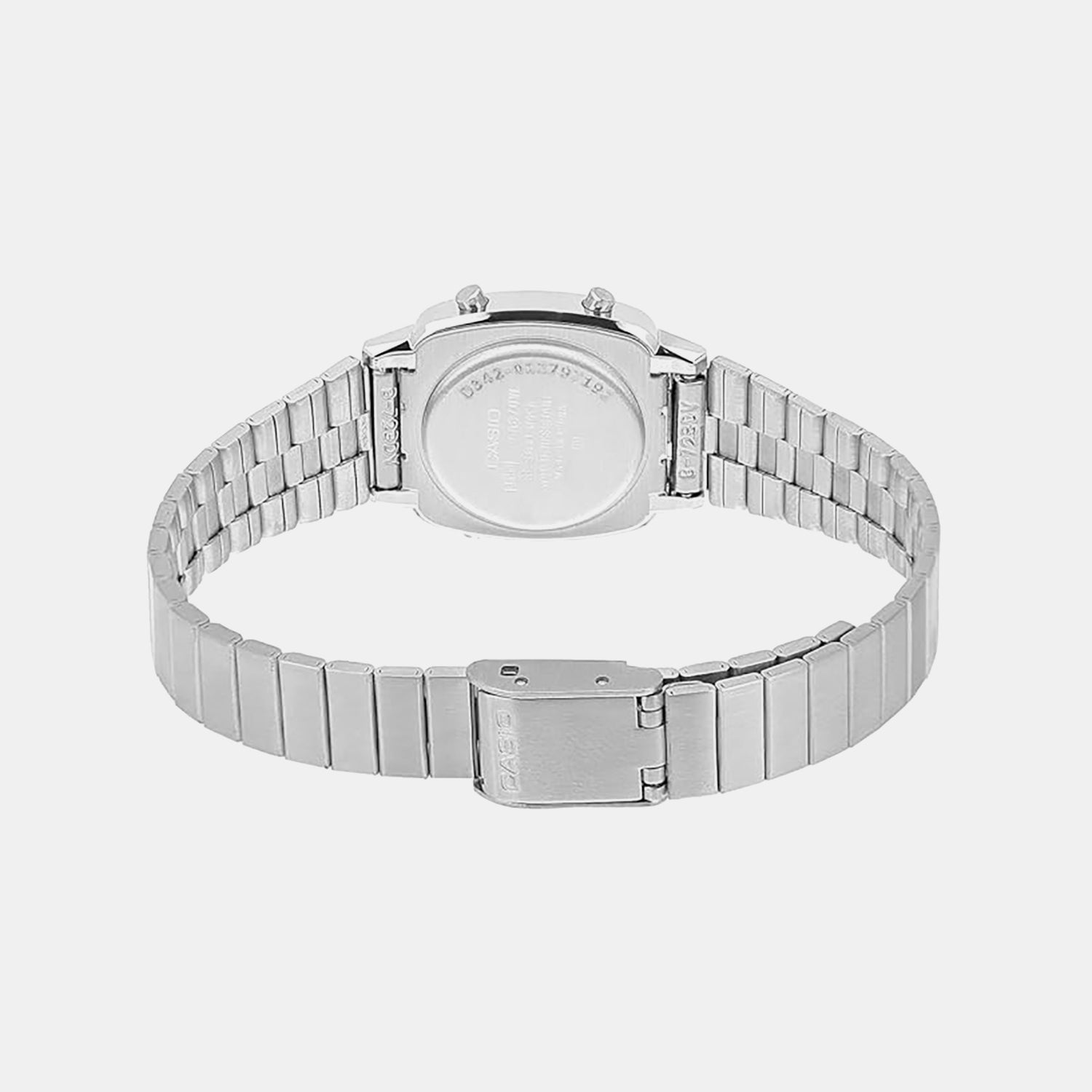 Vintage Women Quartz Grey Dial Digital Stainless Steel Watch D342