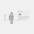 Vintage Women Quartz Grey Dial Digital Stainless Steel Watch D342