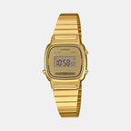 Vintage Women Quartz Gold Dial Digital Stainless Steel Watch D343