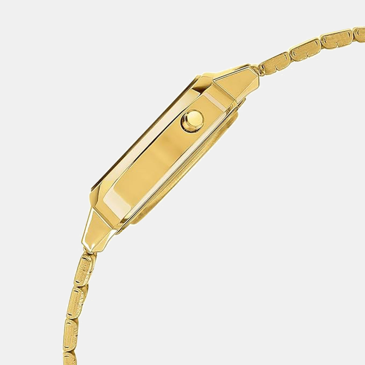 Vintage Women Quartz Gold Dial Digital Stainless Steel Watch D343