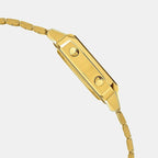 Vintage Women Quartz Gold Dial Digital Stainless Steel Watch D343