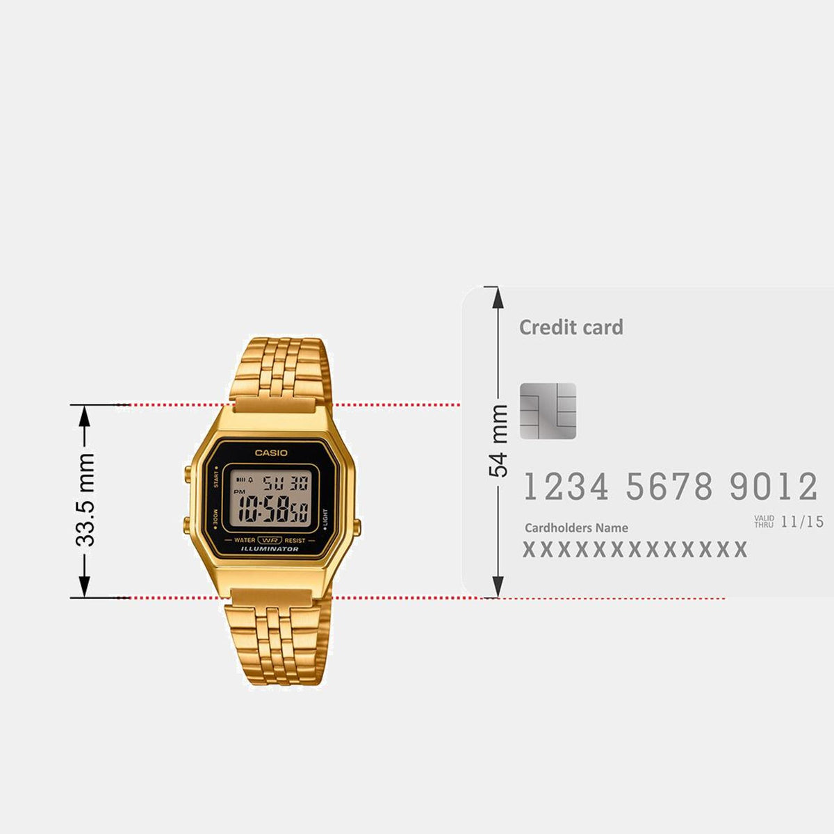 Vintage Women Quartz Black Dial Digital Stainless Steel Watch D344