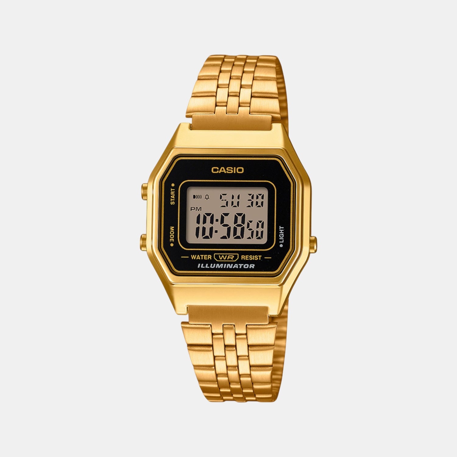 Vintage Women Quartz Black Dial Digital Stainless Steel Watch D344