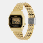 Vintage Women Quartz Black Dial Digital Stainless Steel Watch D344