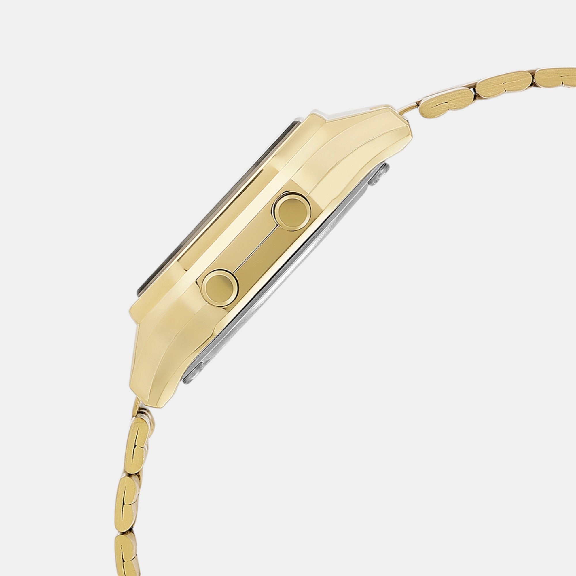 Vintage Women Quartz Black Dial Digital Stainless Steel Watch D344