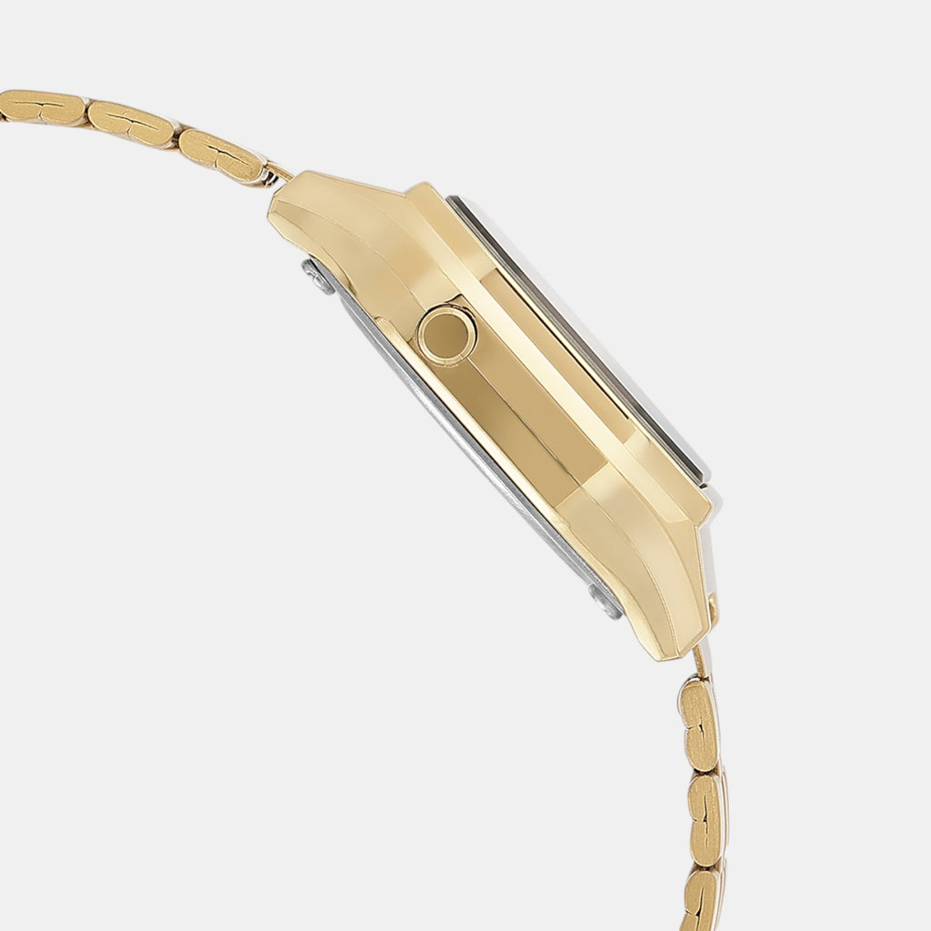 Vintage Women Quartz Black Dial Digital Stainless Steel Watch D344