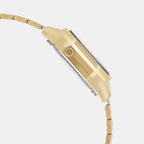 Vintage Women Quartz Black Dial Digital Stainless Steel Watch D344