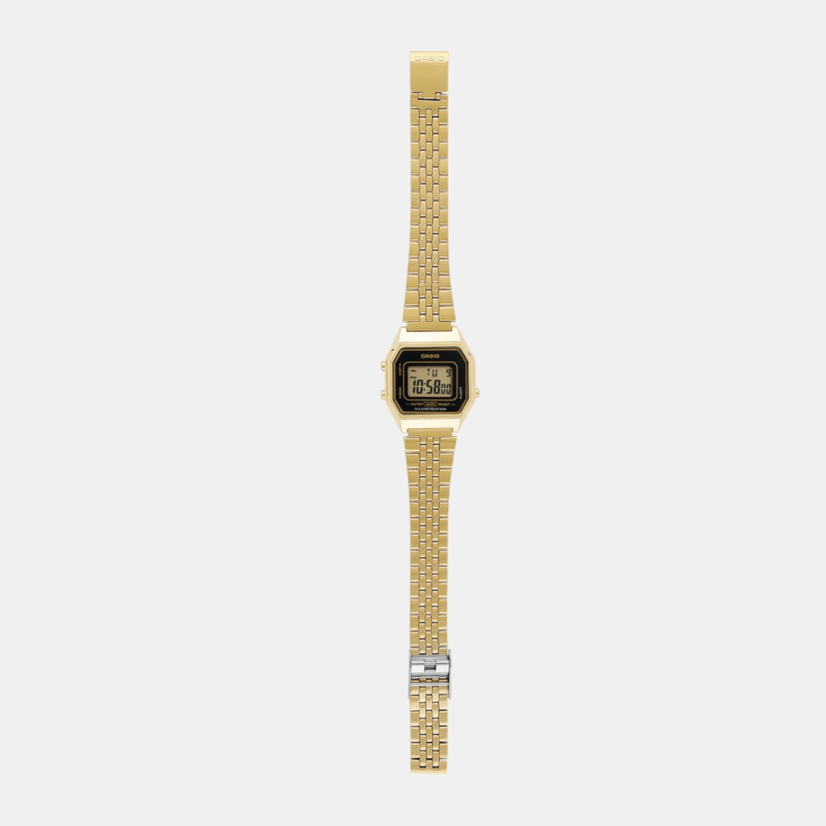 Vintage Women Quartz Black Dial Digital Stainless Steel Watch D344