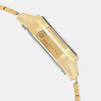 Vintage Women Quartz Gold Dial Digital Stainless Steel Watch D345