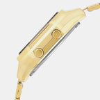 Vintage Women Quartz Gold Dial Digital Stainless Steel Watch D345