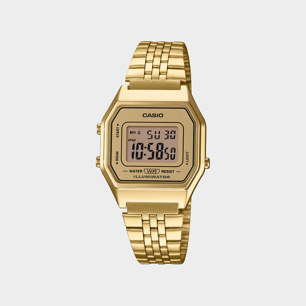 Vintage Women Quartz Gold Dial Digital Stainless Steel Watch D345
