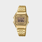 Vintage Women Quartz Gold Dial Digital Stainless Steel Watch D345