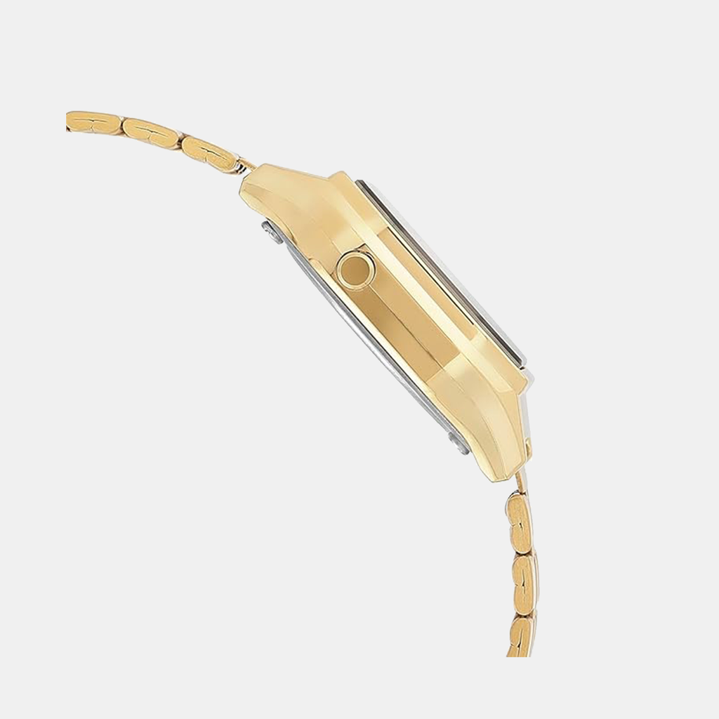 Vintage Women Quartz Gold Dial Digital Stainless Steel Watch D345