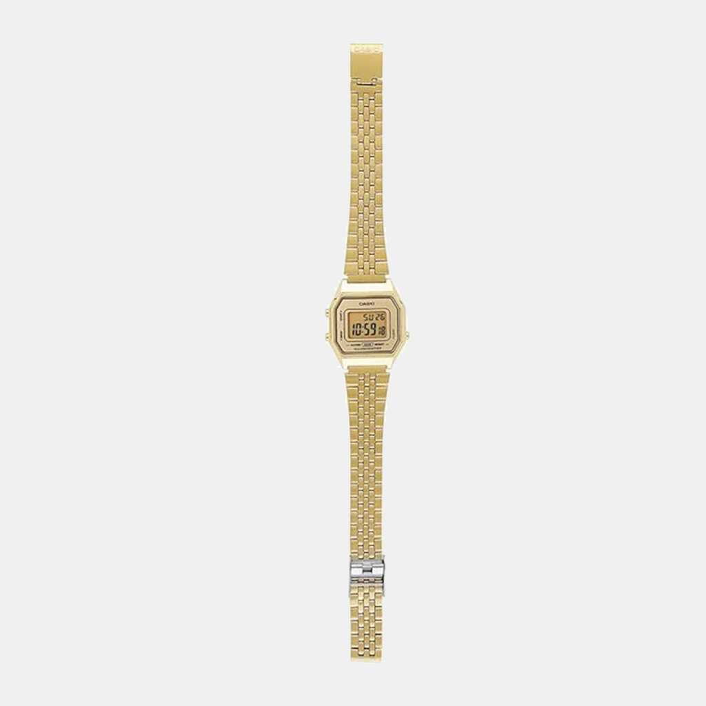 Vintage Women Quartz Gold Dial Digital Stainless Steel Watch D345