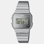 Vintage Unisex Quartz Silver Dial Digital Stainless Steel Watch D346