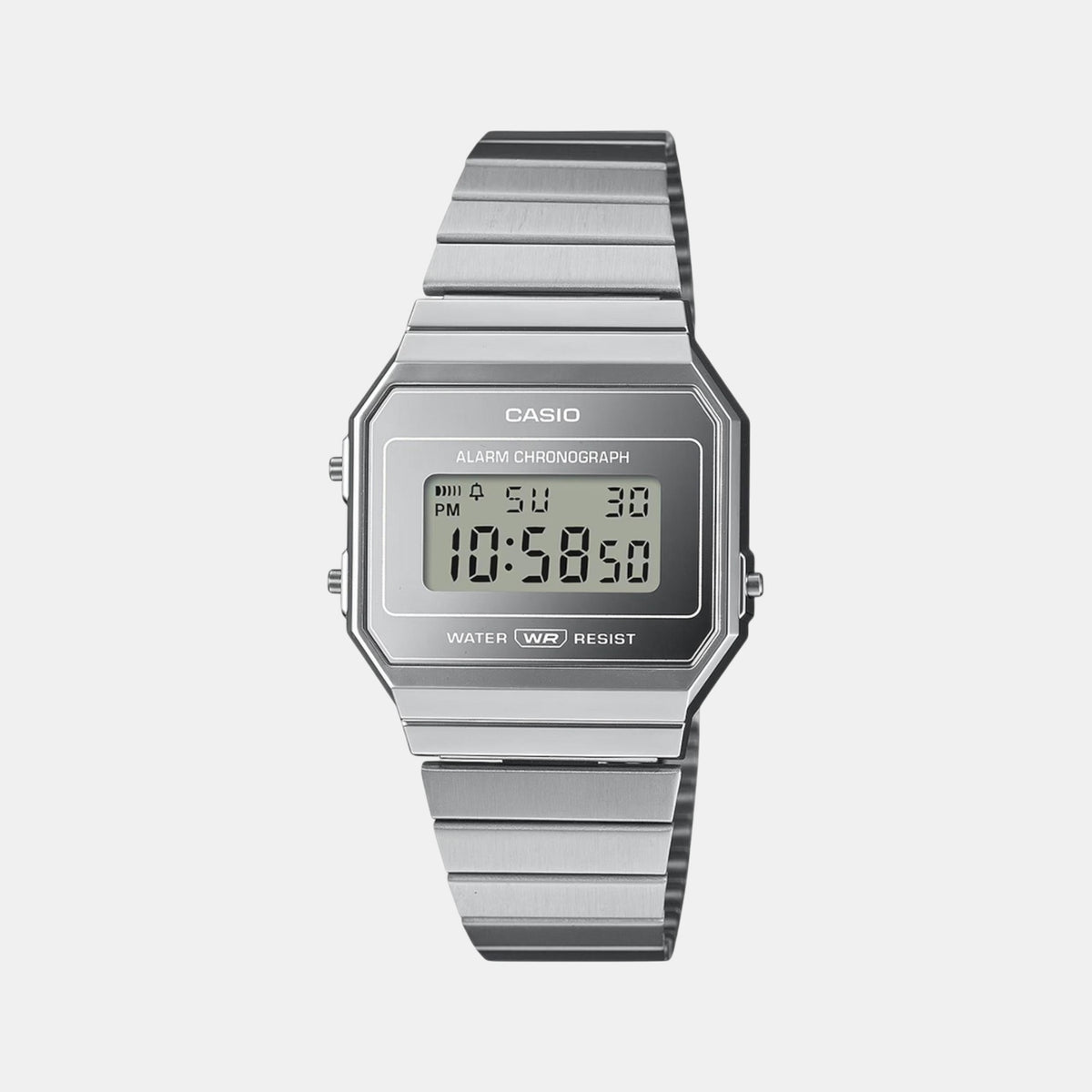 Vintage Unisex Quartz Silver Dial Digital Stainless Steel Watch D346