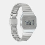 Vintage Unisex Quartz Silver Dial Digital Stainless Steel Watch D346