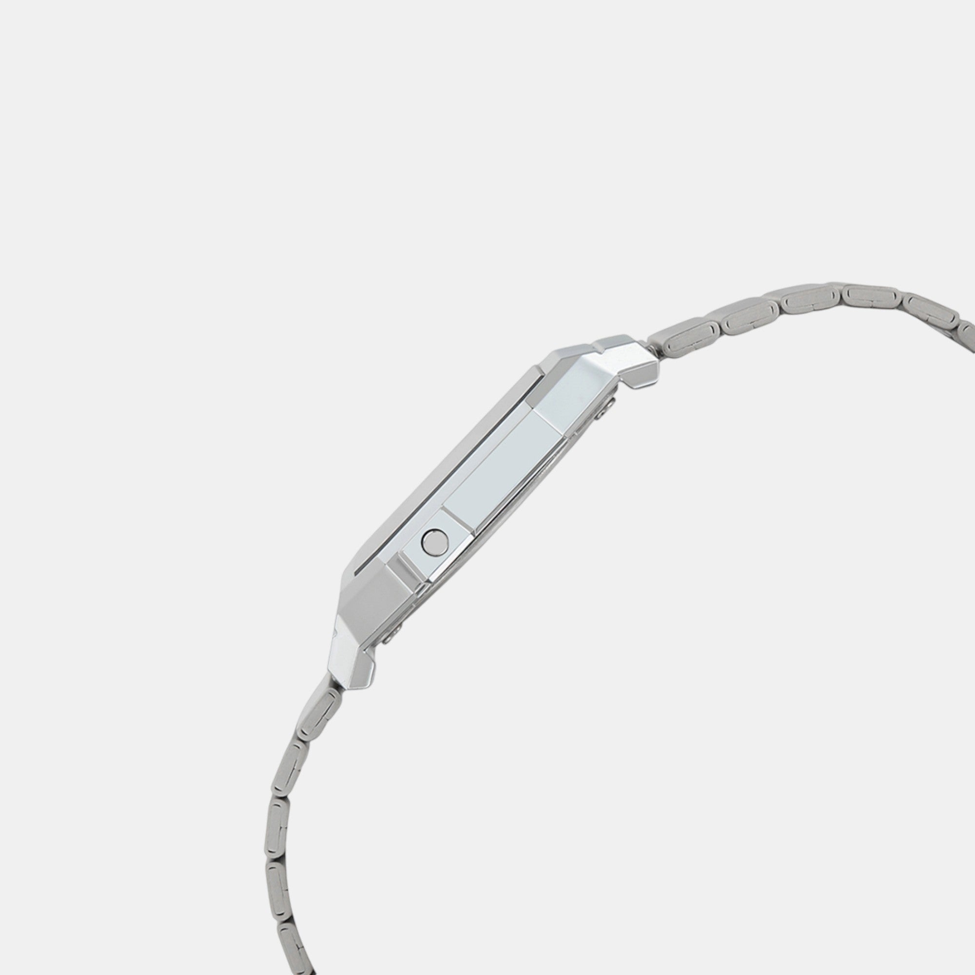 Vintage Unisex Quartz Silver Dial Digital Stainless Steel Watch D346